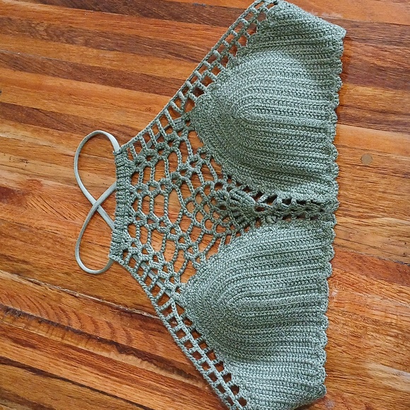 Abercrombie & Fitch Crochet Bikini Swimwear - Olive - M/L - Picture 2 of 8